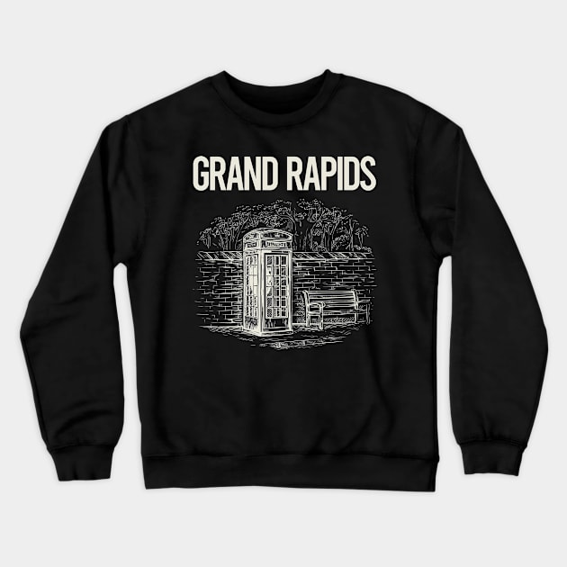 Vintage Phone Booth Grand Rapids Crewneck Sweatshirt by rosenbaumquinton52